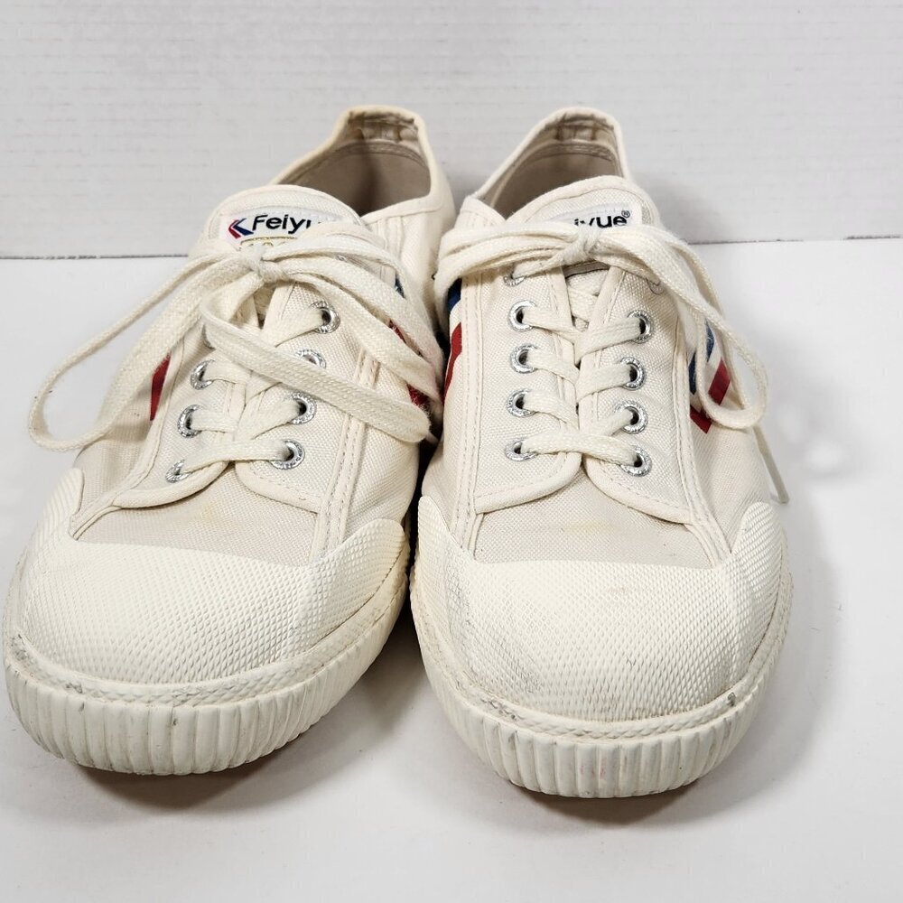 Feiyue Canvas Sneakers with Red and Blue Accents Women's Size 12 - Picture 3 of 5